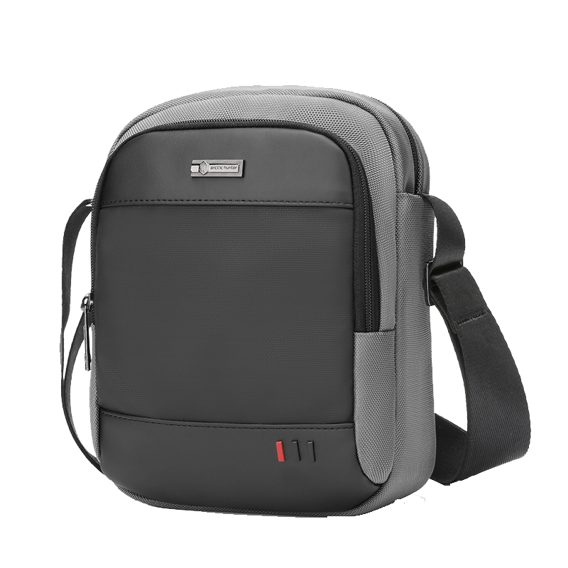 Graue Reisefreund Umhängetasche von SC-BAG, schlichtes Design auf weißem Hintergrund