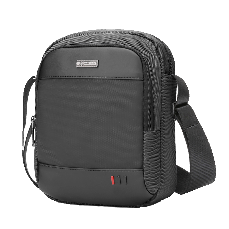 Schwarze Reisefreund Umhängetasche von SC-BAG, schlichtes Design auf weißem Hintergrund