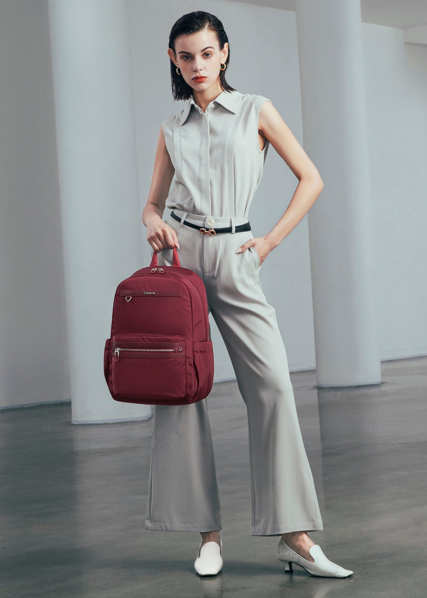 Chantria 649 Damenrucksack Rot – wasserabweisender Rucksack mit 15,6 Zoll Laptopfach und praktischem Organizer