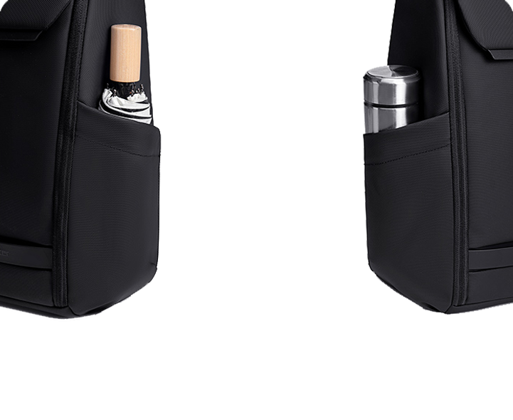 Flexipack Rucksack mit praktischen Seitentaschen für Wasserflasche, Zubehör und Alltag