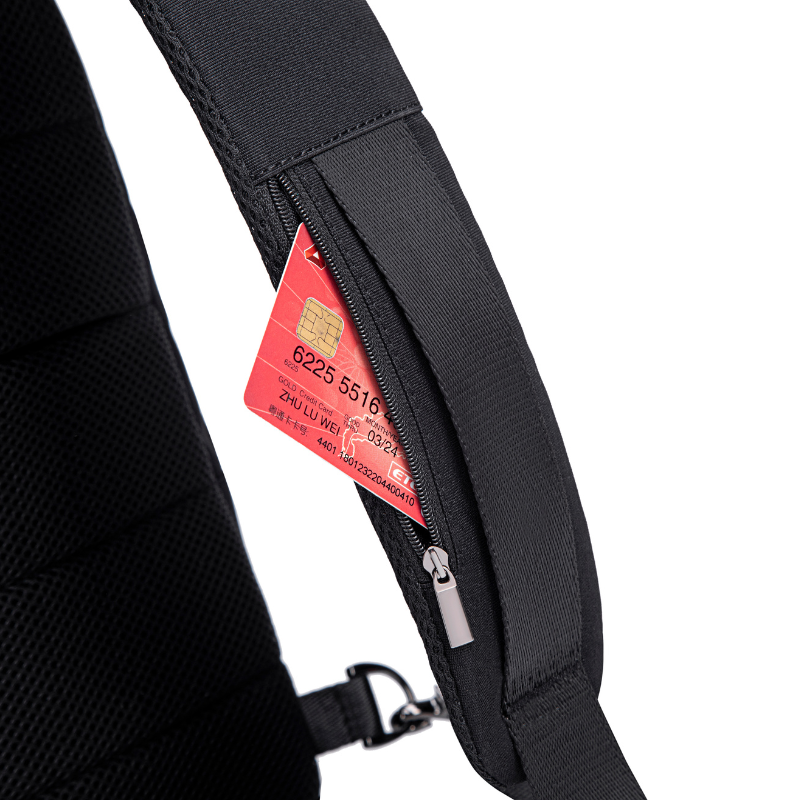 Umhängetasche Clone von SC-BAG mit verstecktem Kartenfach im Schultergurt und Reißverschlussfach für sicheren Zugriff unterwegs.