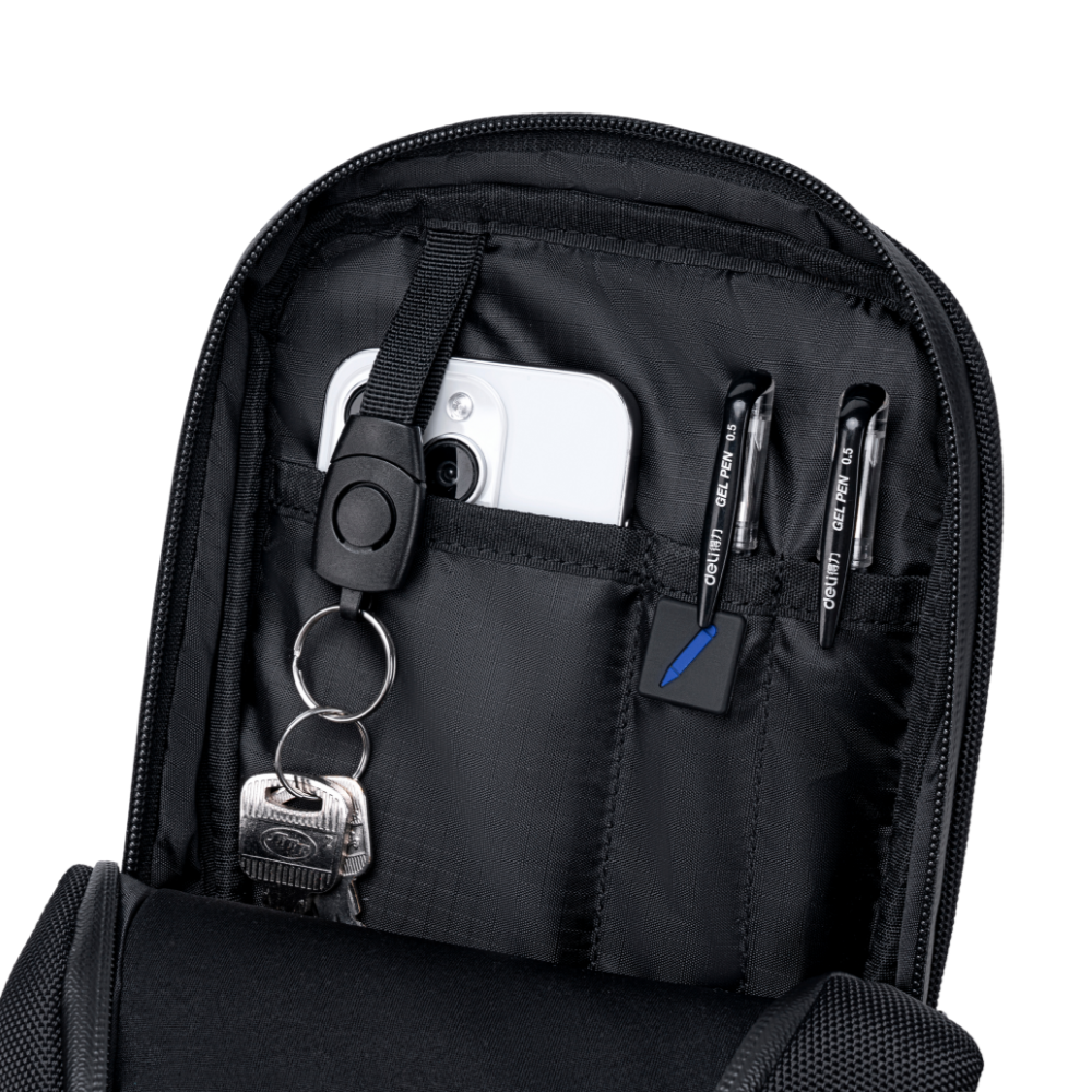 Durchdachtes Innenfach mit Organizer der EliteComps Crossbody Tasche
