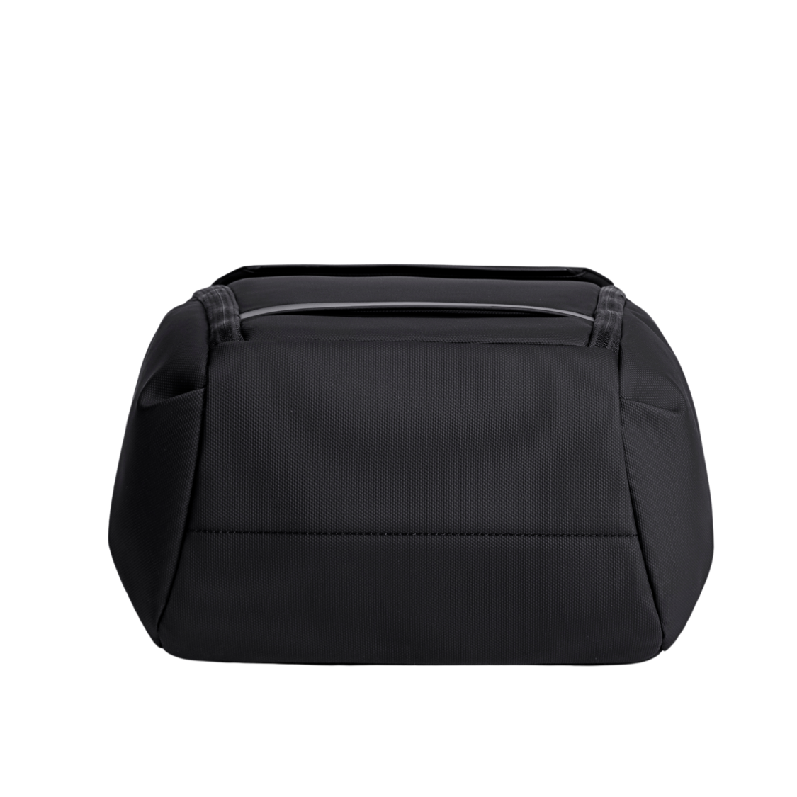 Die verstärkte Bodenansicht des SC Bag Flexipack Rucksacks in Schwarz – zeigt die solide Standfestigkeit und das strapazierfähige Material.