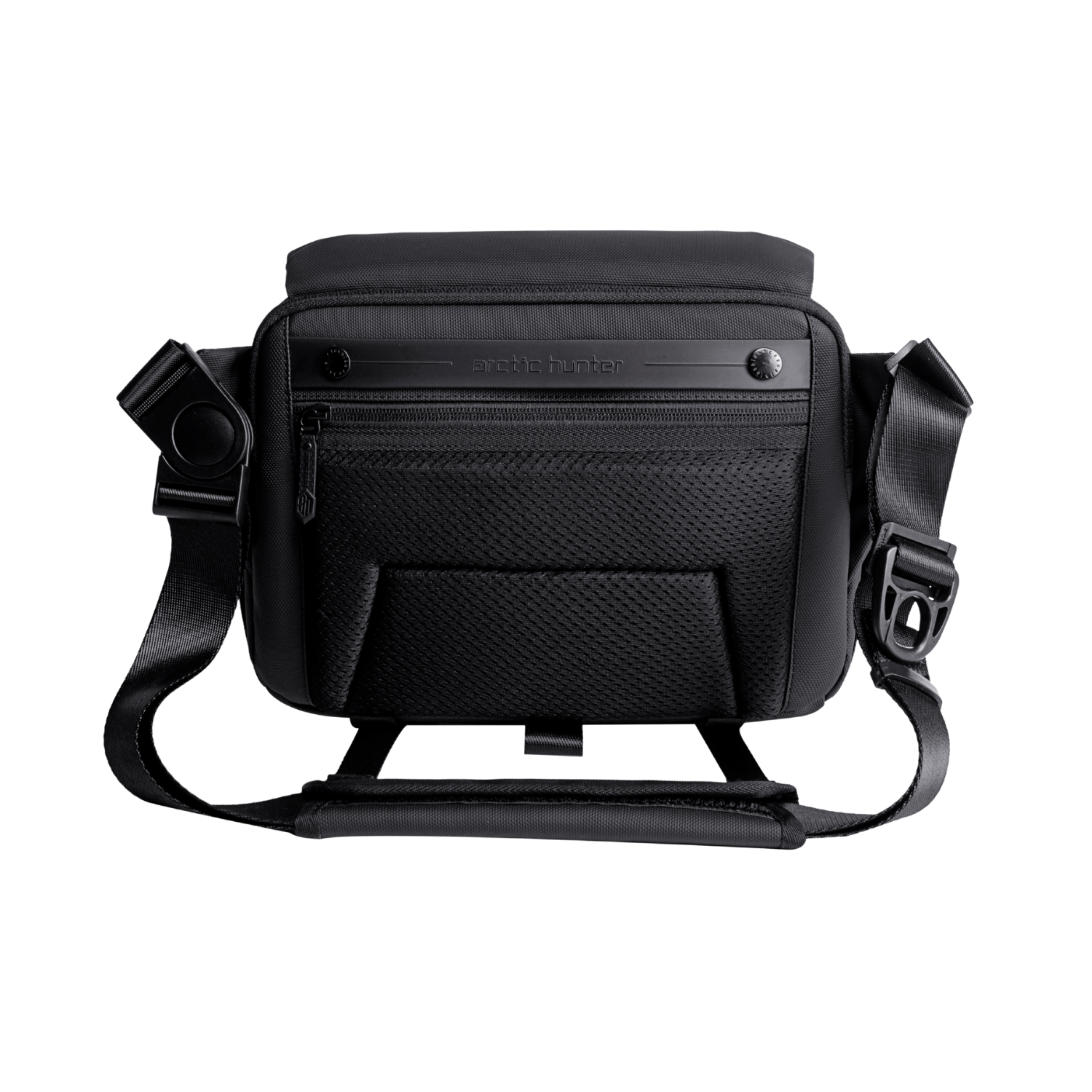 ArcticFlex Pro Kameratasche – Rückansicht mit gepolstertem Rückenteil und Reißverschlussfach für Zubehör