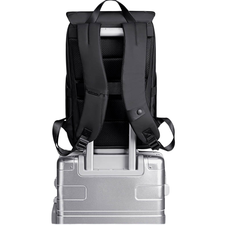 Flexipack Rucksack mit Trolley-Gurt – sicher am Koffer befestigt, ideal für Reisen