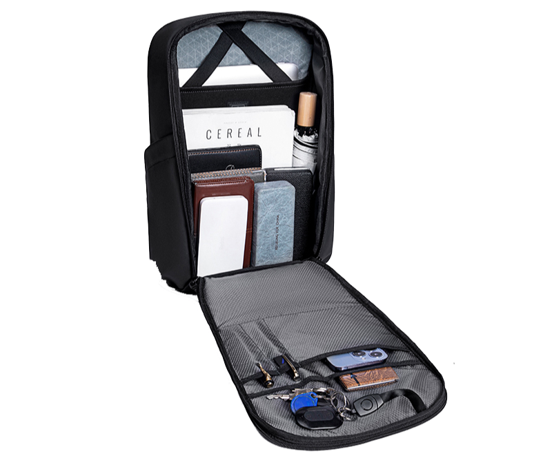 Flexipack Laptoprucksack mit 180° Öffnung für leichten Zugriff auf Hauptfach und Organisation